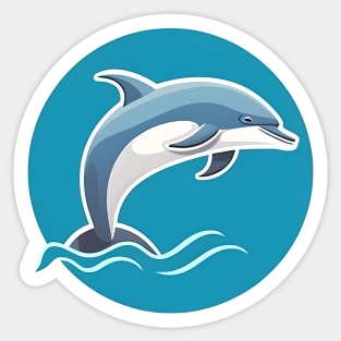 Minimal Dolphin Art, Love Dolphins Sticker